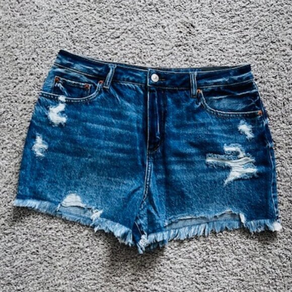 Super High Rise Distressed Cut-off Shorts House of Harlow 1960 size 30 - Picture 1 of 4